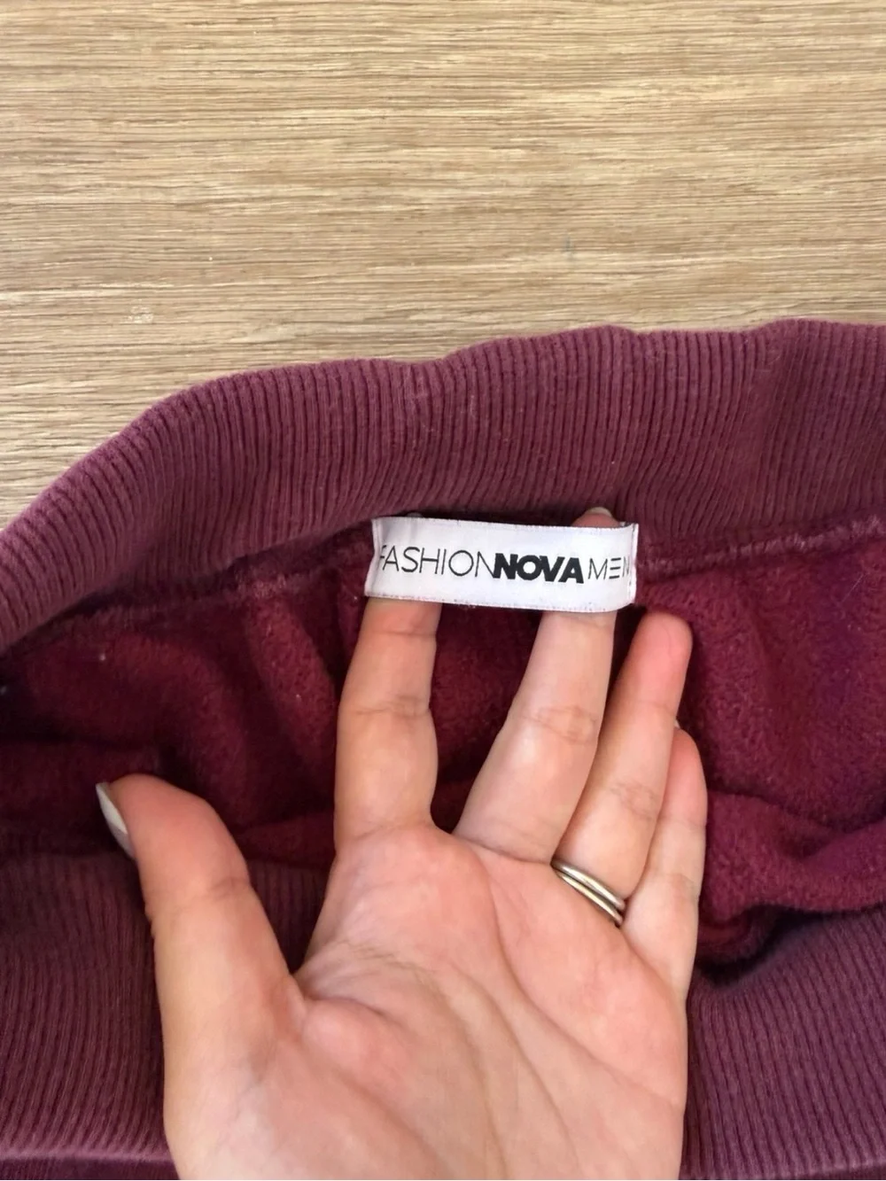 Fashion Nova Men Burgundy Jogger Sweatpants Small Fleece